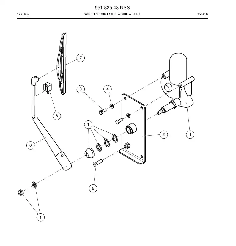 551 739 12b MOTOR, LIMPIAPARABRISAS - drawing