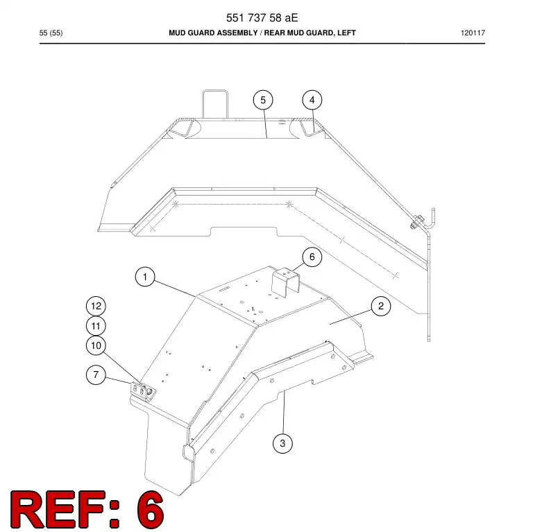55173920 551 739 20 Plate - Sandvik Technical Drawing