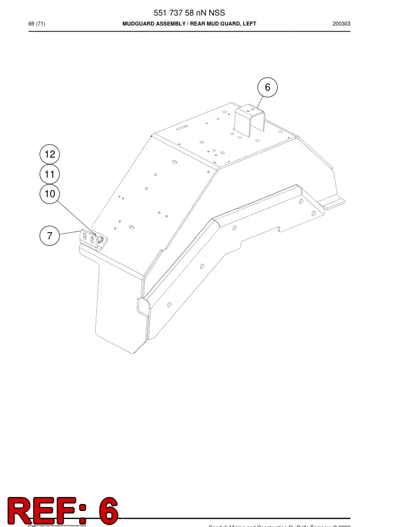 55173920a 551 739 20a Plate - Sandvik Technical Drawing