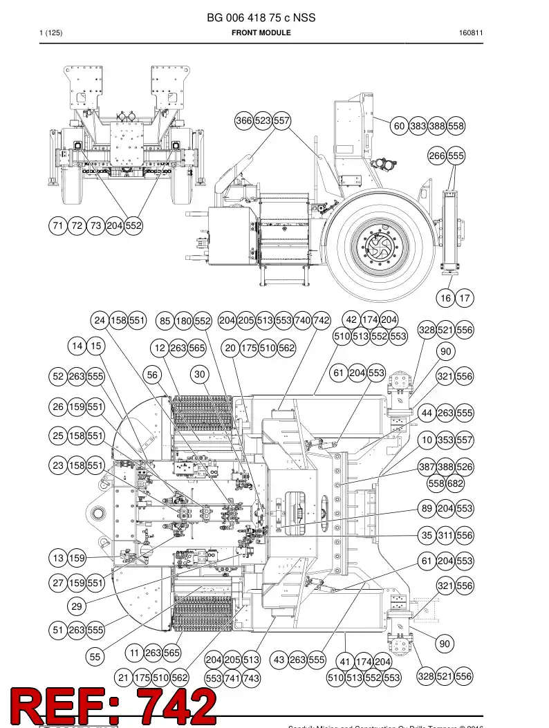 55173977 551 739 77 Bracket - Sandvik Technical Drawing