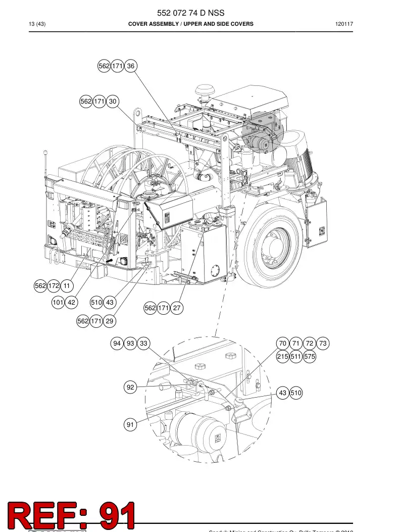 55174079 551 740 79 Pin - Sandvik Technical Drawing