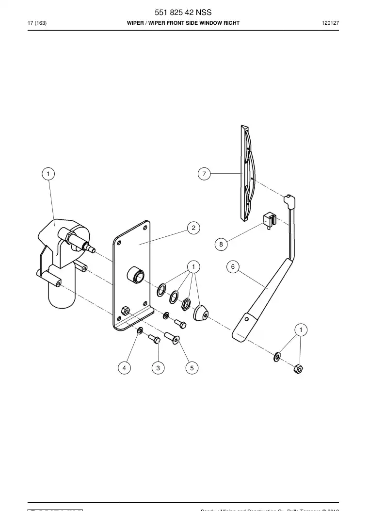 55174196 551 741 96 Wiper motor - Sandvik Technical Drawing