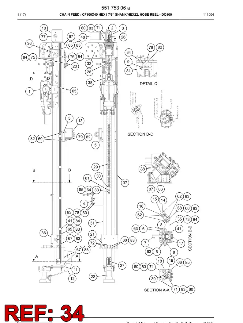 55174225 551 742 25 Chain fastener - Sandvik Technical Drawing
