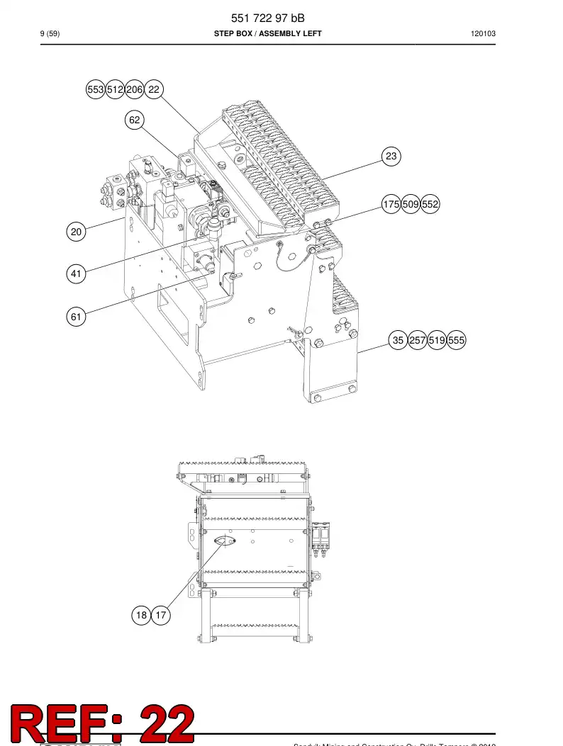55174265a 551 742 65a Bracket - Sandvik Technical Drawing