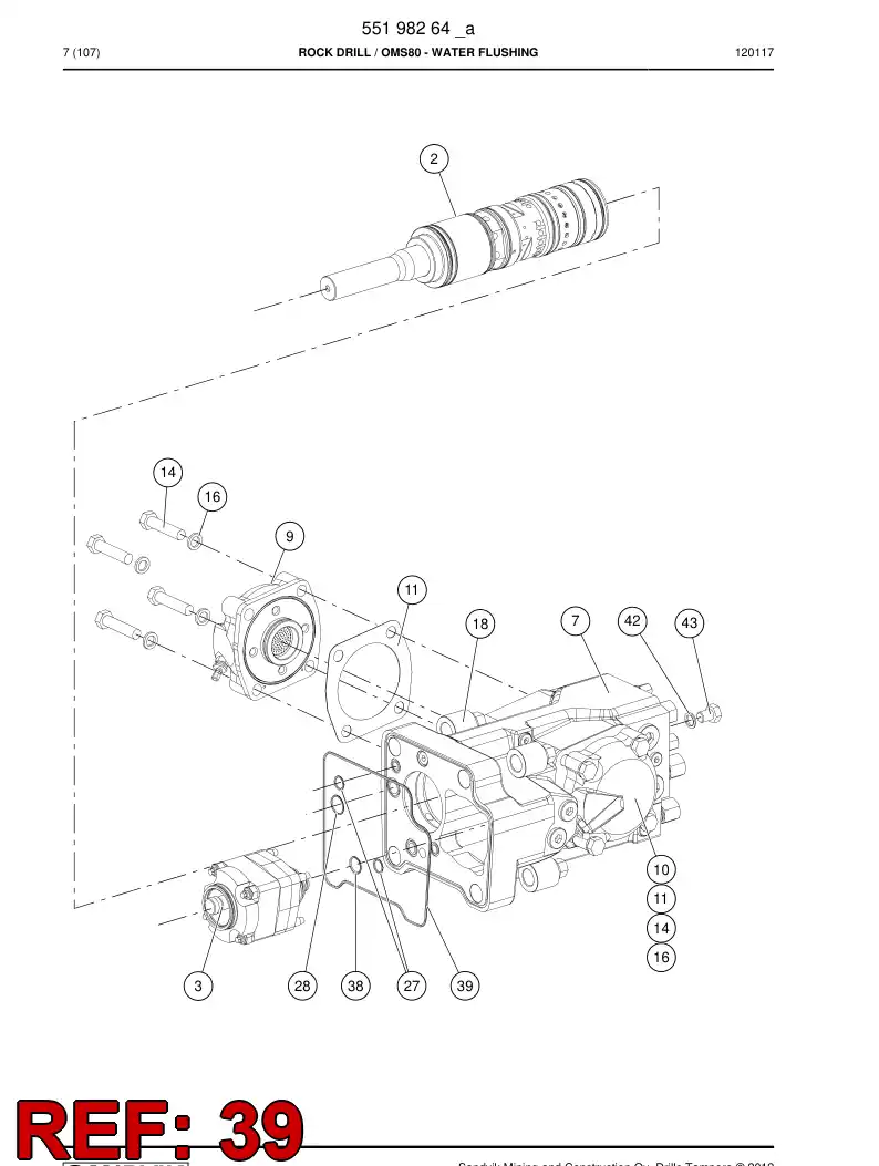 55174398 551 743 98 O-ring - Sandvik Technical Drawing
