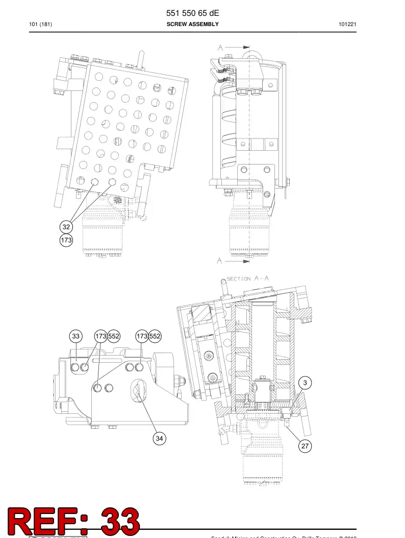 55174403 551 744 03 Plate - Sandvik Technical Drawing