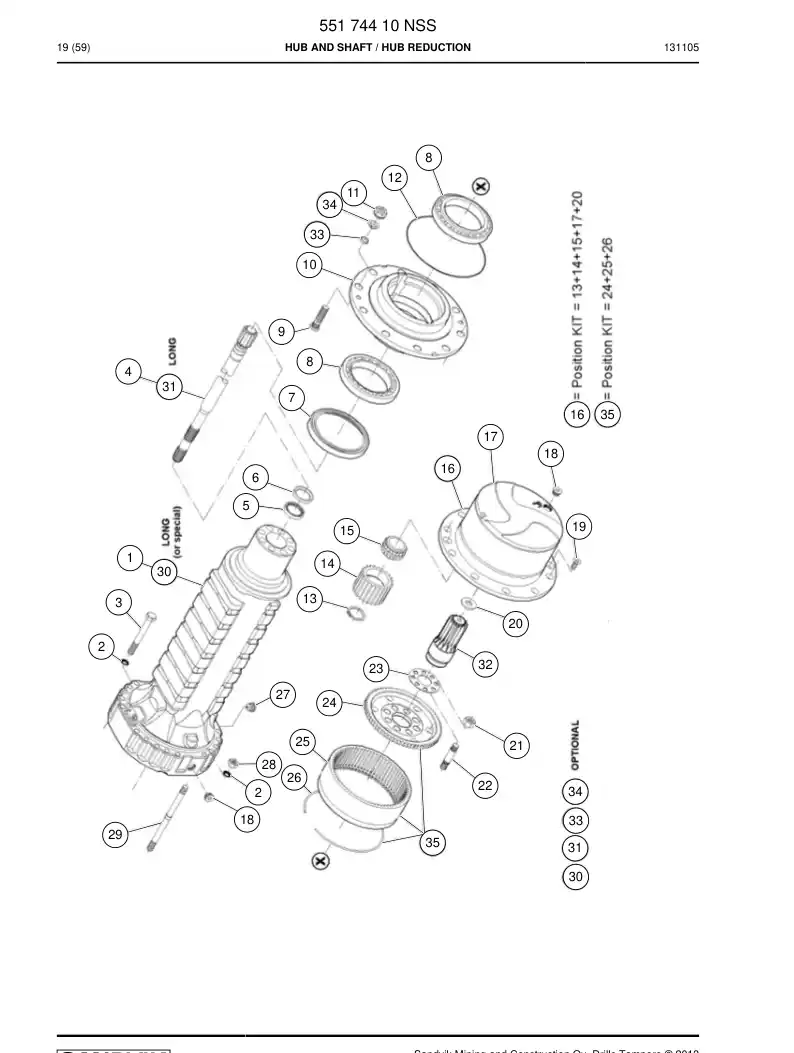 55174410a 551 744 10a Hub And Shaft - Sandvik Technical Drawing