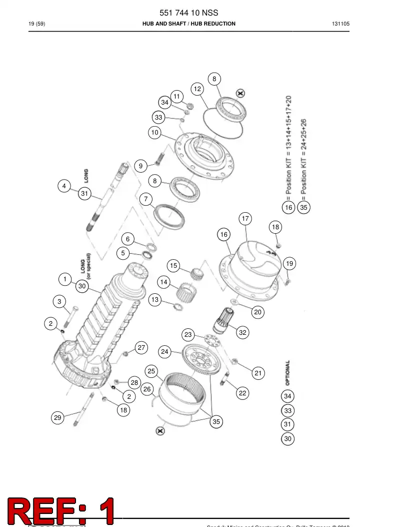 551 744 11 Housing, Axle - drawing