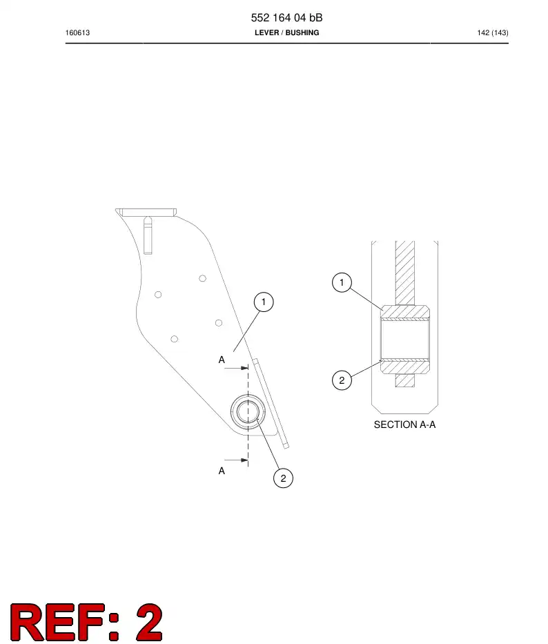 55174508 551 745 08 Bearing, Plain - Sandvik Technical Drawing