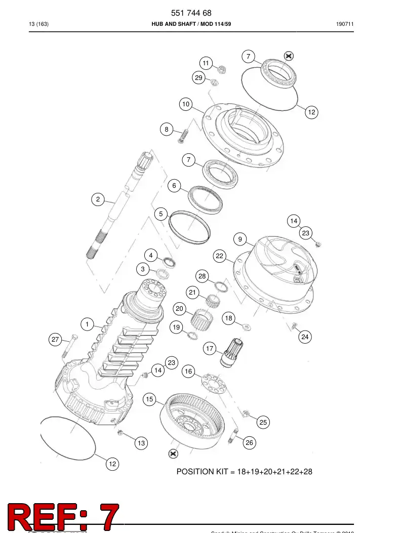 55174519 551 745 19 Bearing - Sandvik Technical Drawing