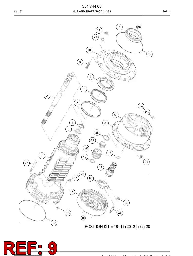 55174520 551 745 20 Planet Carrier - Sandvik Technical Drawing
