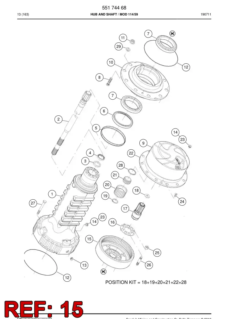 55174527 551 745 27 Gear, Ring - Sandvik Technical Drawing