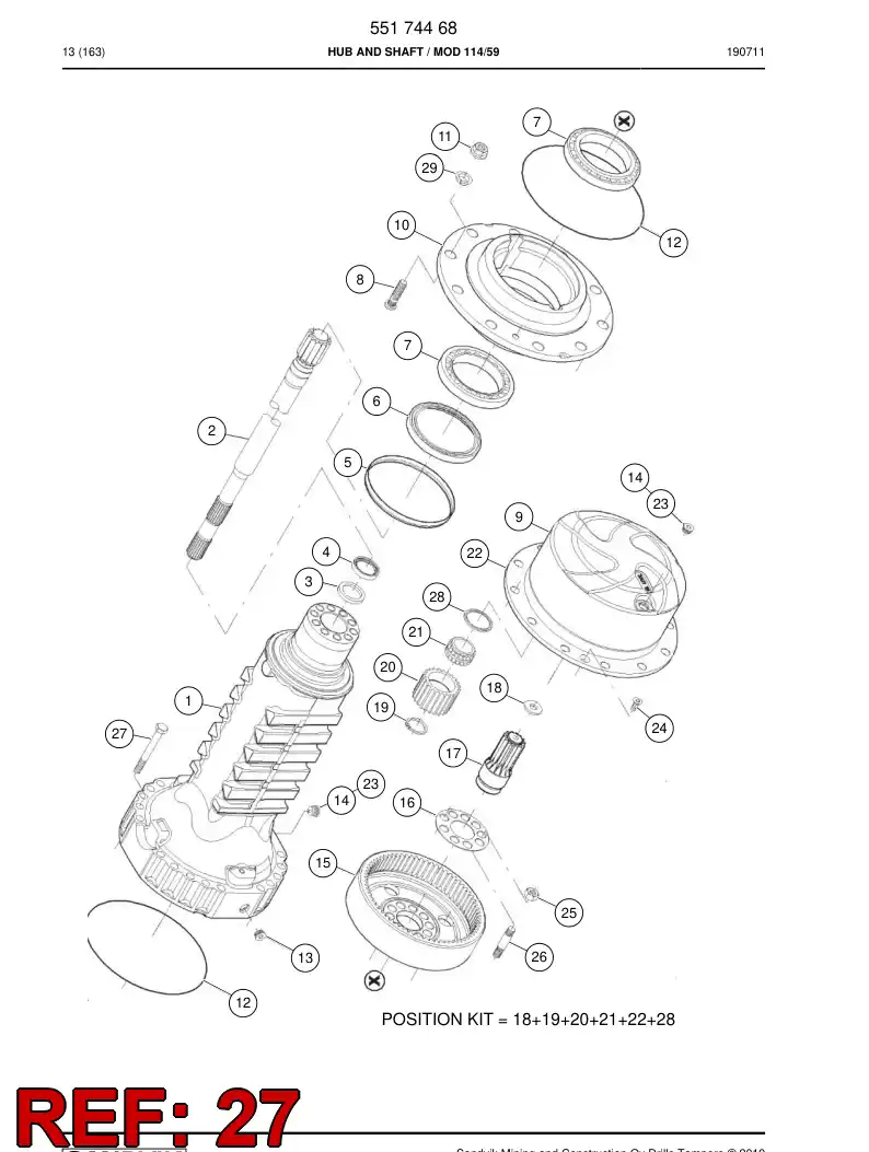 55174538 551 745 38 Bolt - Sandvik Technical Drawing