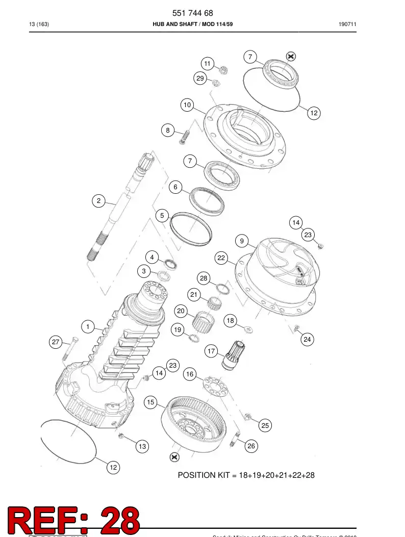 55174539 551 745 39 Washer - Sandvik Technical Drawing