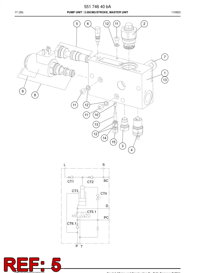 55174654a 551 746 54a PISTON - Sandvik Technical Drawing
