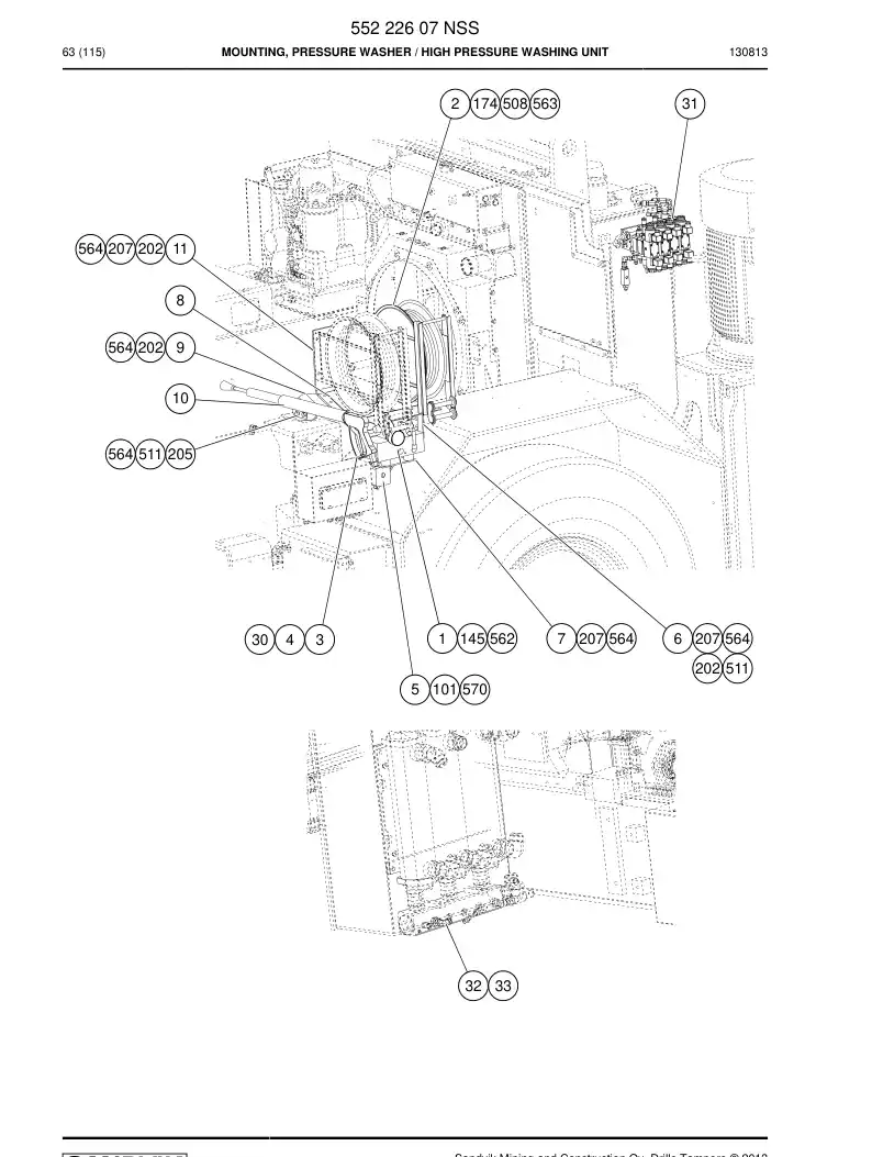55174755b 551 747 55b Valve Assembly - Sandvik Technical Drawing