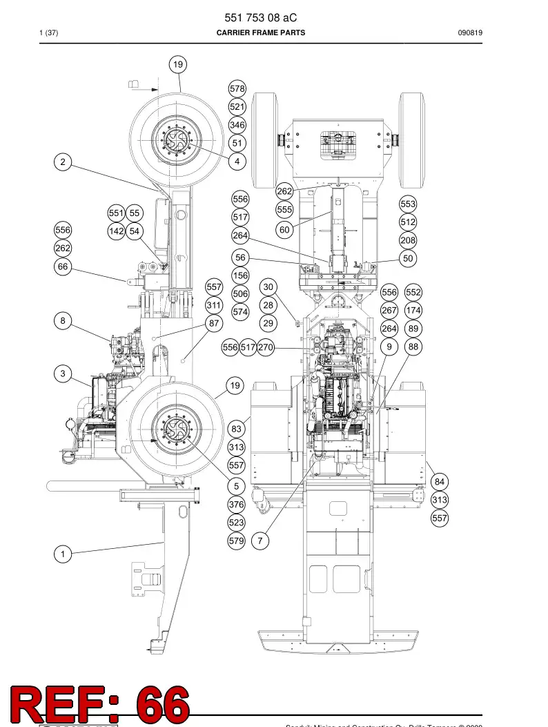 55174760 551 747 60 Supporting block - Sandvik Technical Drawing