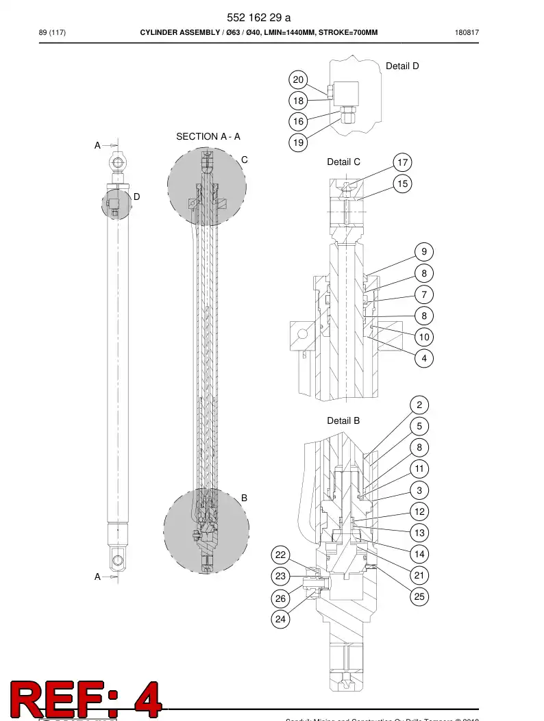 55174880 551 748 80 Cover, Front - Sandvik Technical Drawing