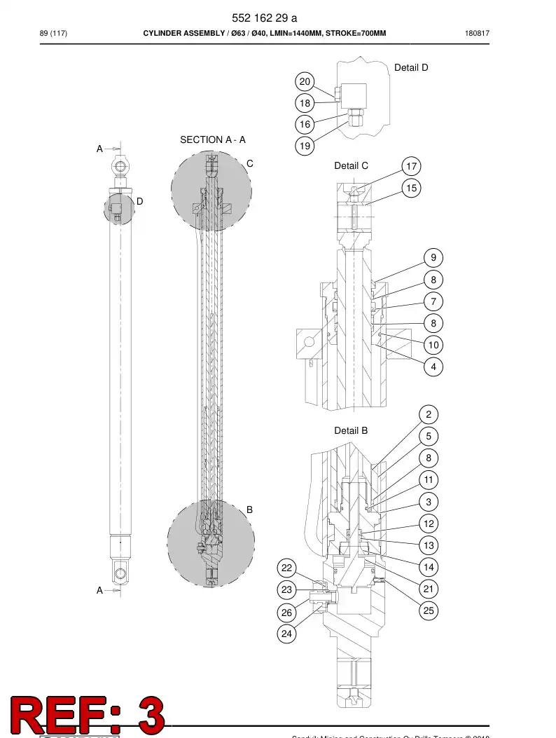 55174883 551 748 83 PISTON - Sandvik Technical Drawing