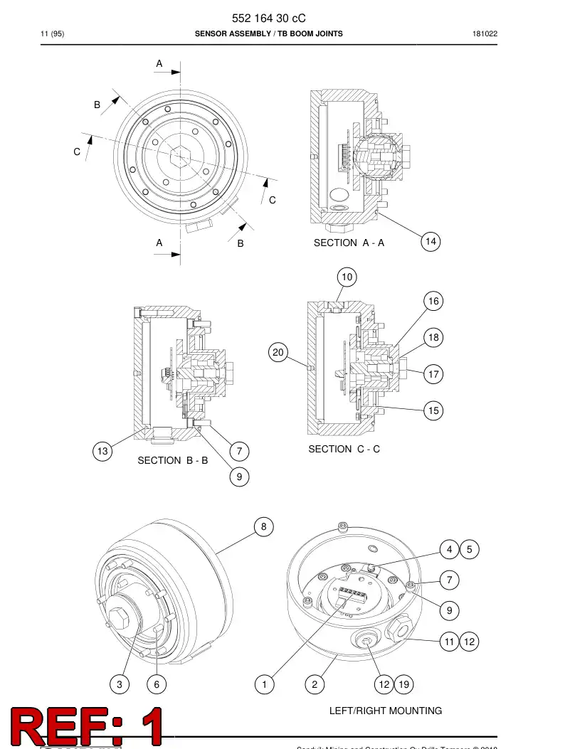 55175050a 551 750 50a Sensor - Sandvik Technical Drawing