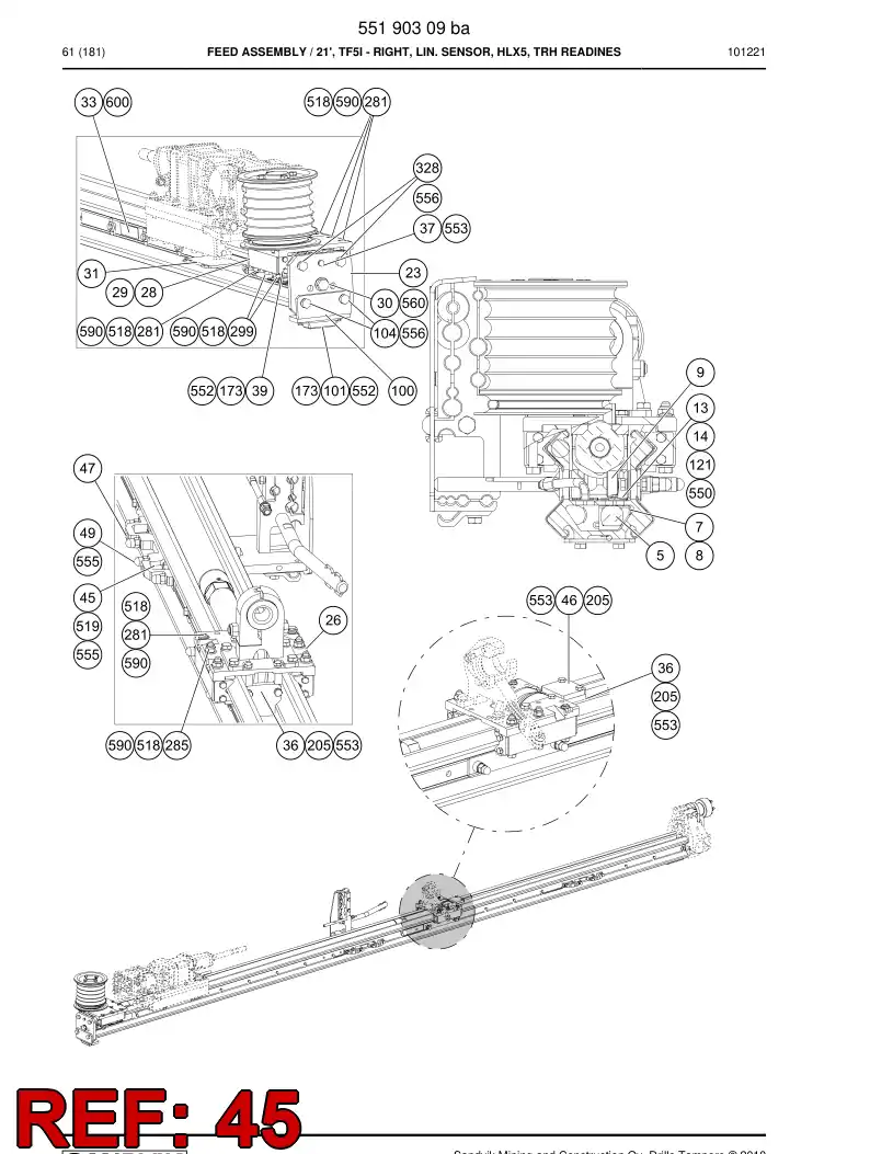 55175070 551 750 70 Bracket - Sandvik Technical Drawing