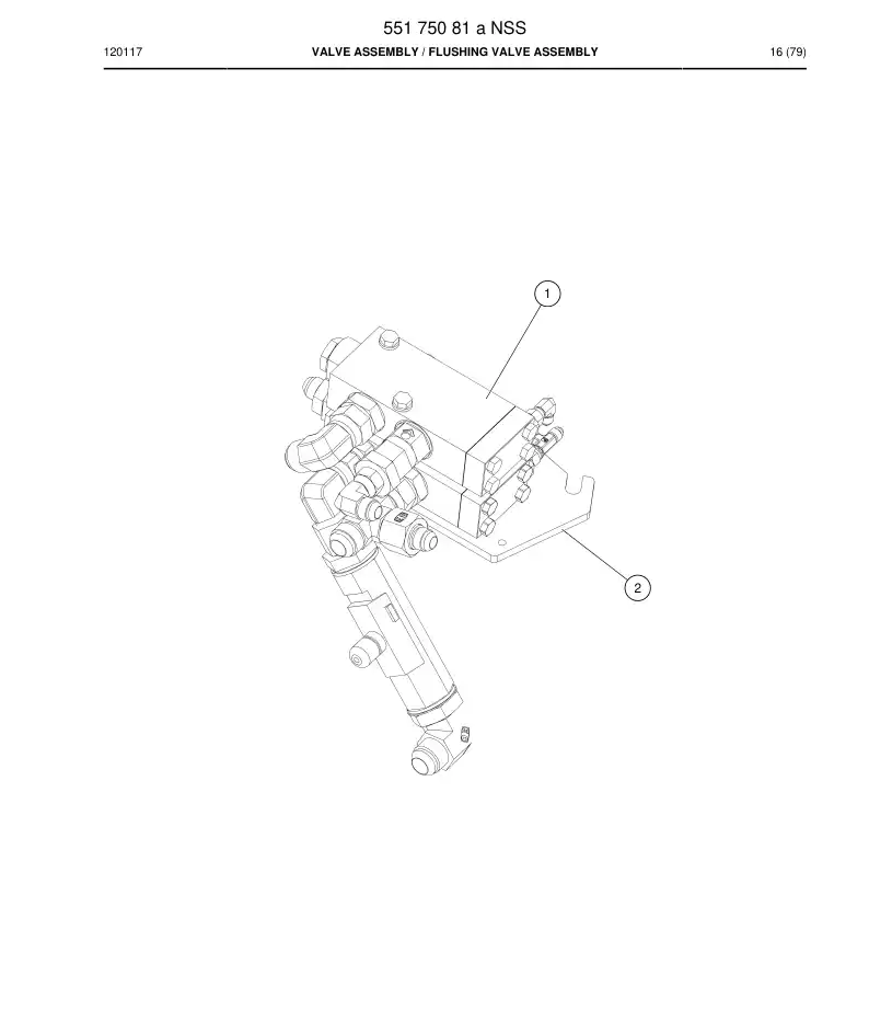55175081a 551 750 81a Valve assembly - Sandvik Technical Drawing