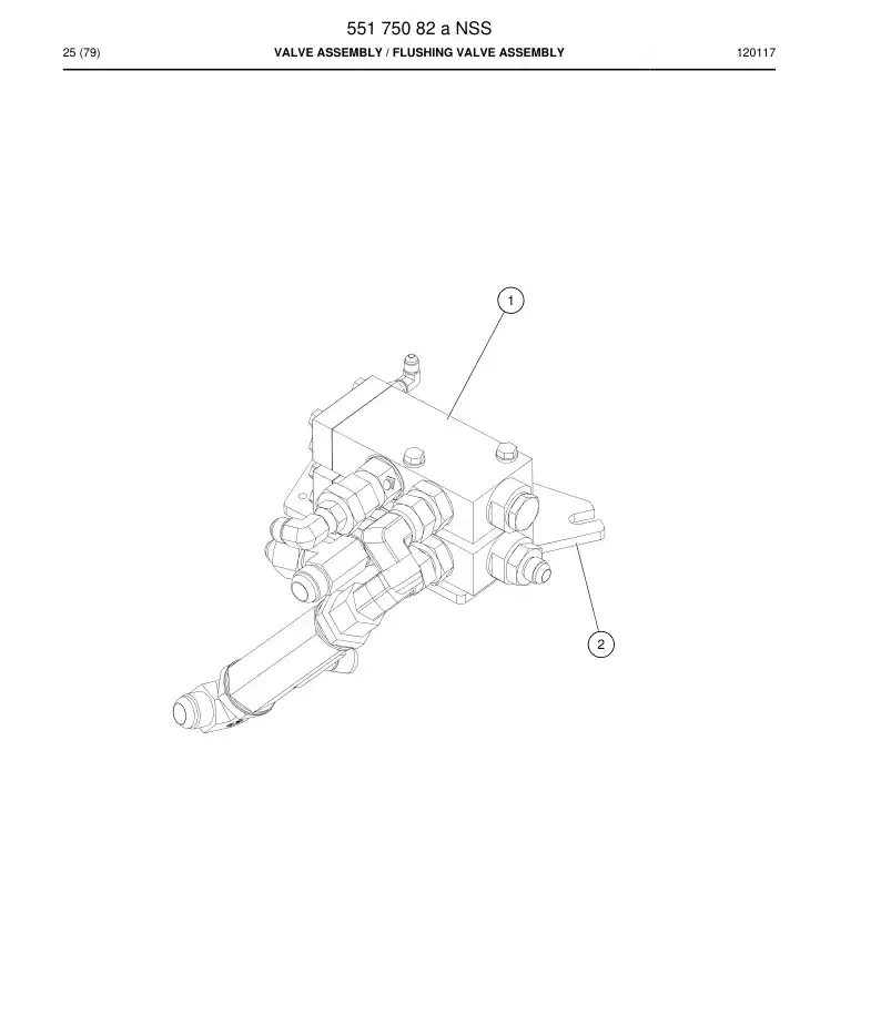 55175082a 551 750 82a Valve assembly - Sandvik Technical Drawing