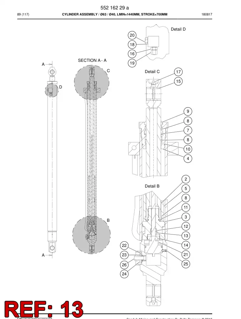 55175131 551 751 31 Magnet - Sandvik Technical Drawing