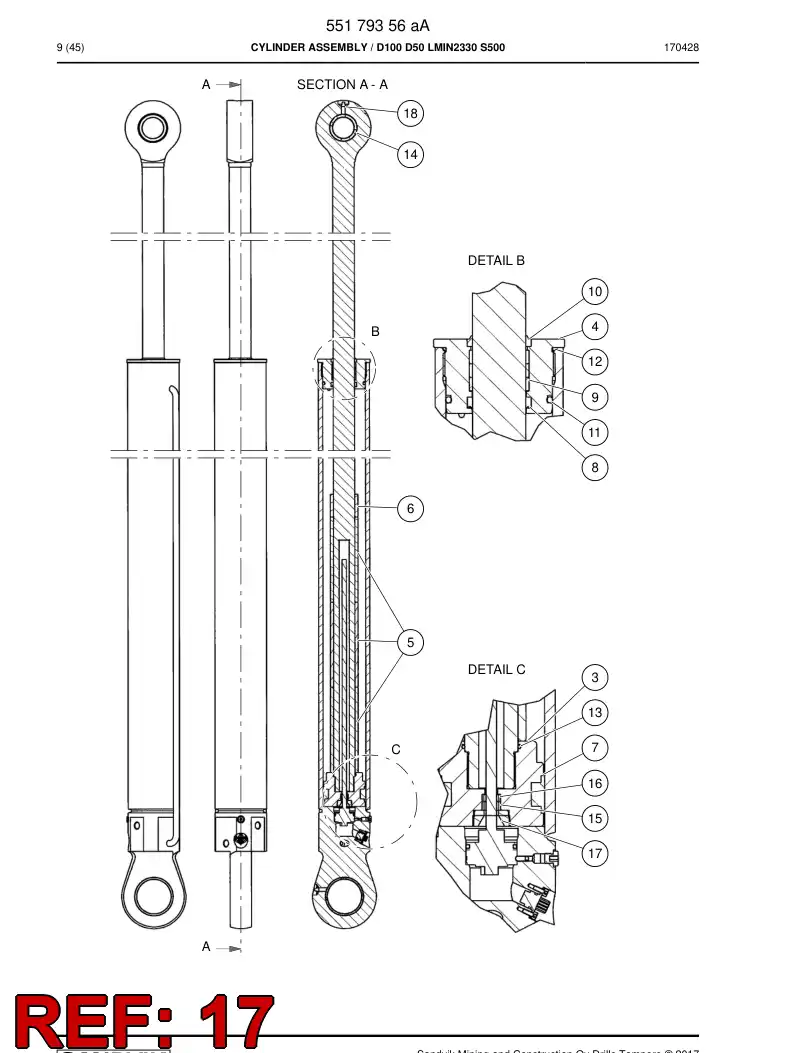 55175156a 551 751 56a Nut - Sandvik Technical Drawing