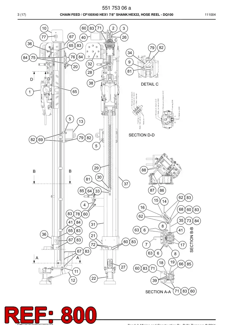 55175307 551 753 07 HOSING - Sandvik Technical Drawing