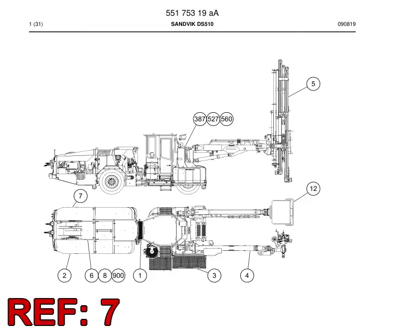55175314b 551 753 14b Electric module - Sandvik Technical Drawing