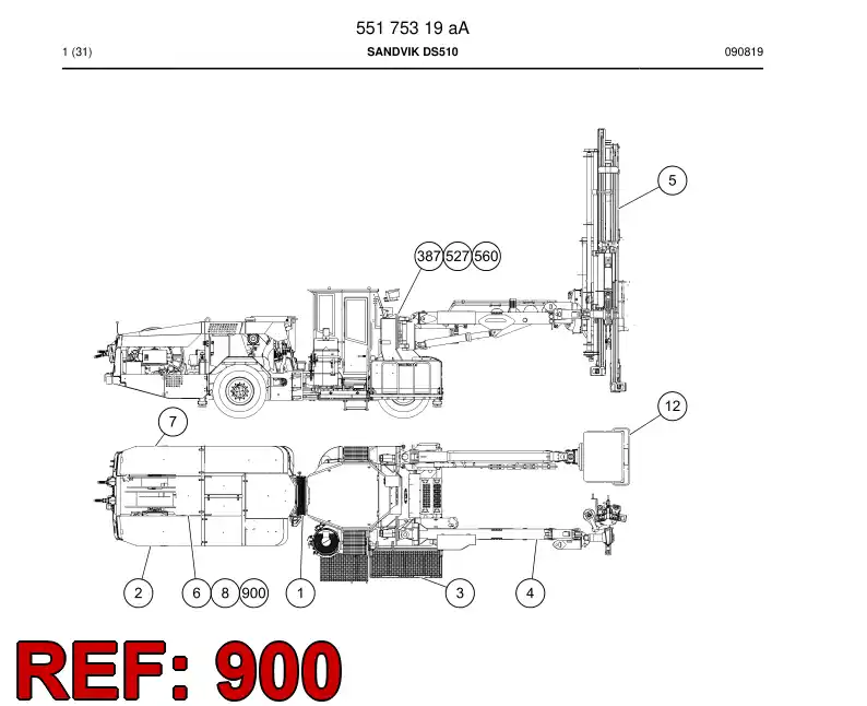 55175318 551 753 18 Separate parts - Sandvik Technical Drawing
