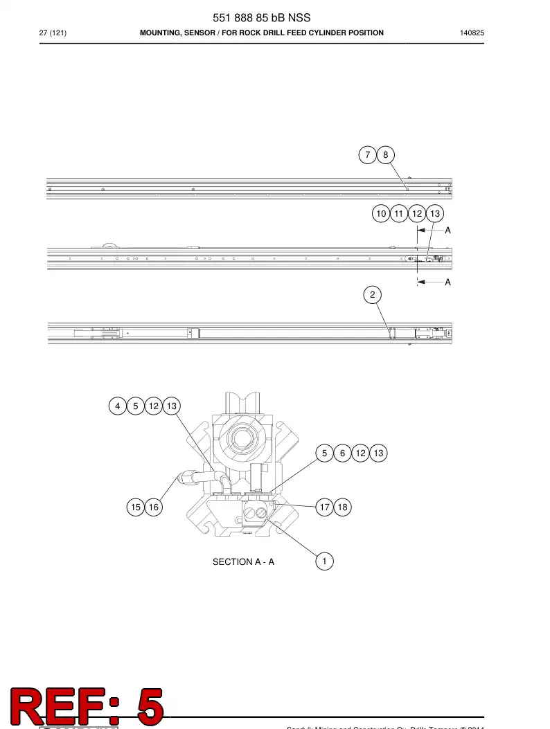 55175340 551 753 40 Plate - Sandvik Technical Drawing