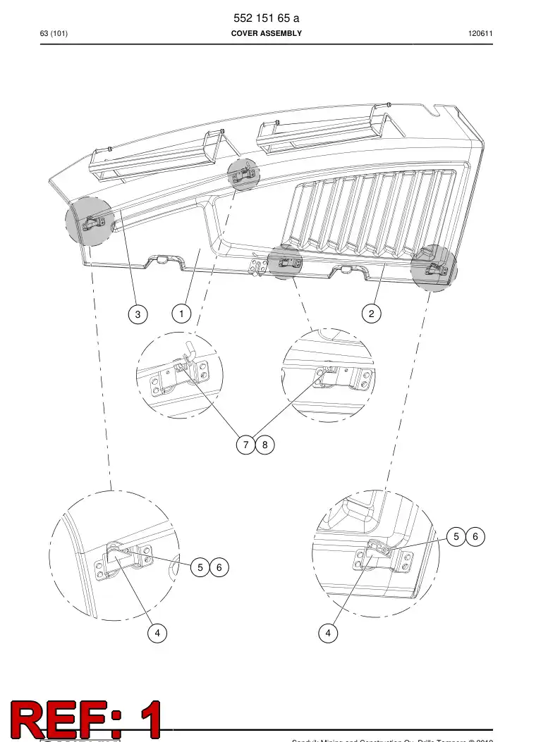55175461 551 754 61 Cover, Side - Sandvik Technical Drawing