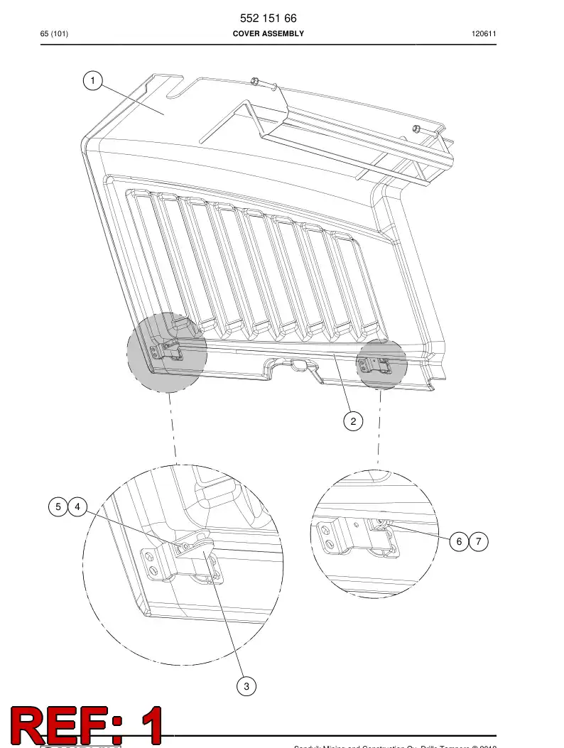 55175462 551 754 62 Cover, Side - Sandvik Technical Drawing