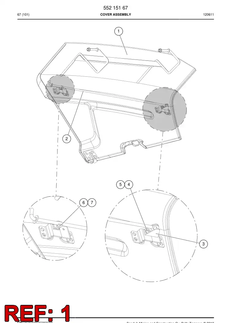 55175463 551 754 63 Cover, Side - Sandvik Technical Drawing
