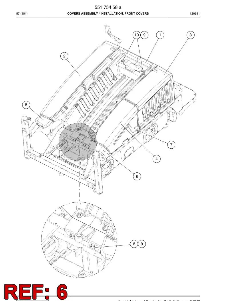 55175465 551 754 65 Cover, Side - Sandvik Technical Drawing