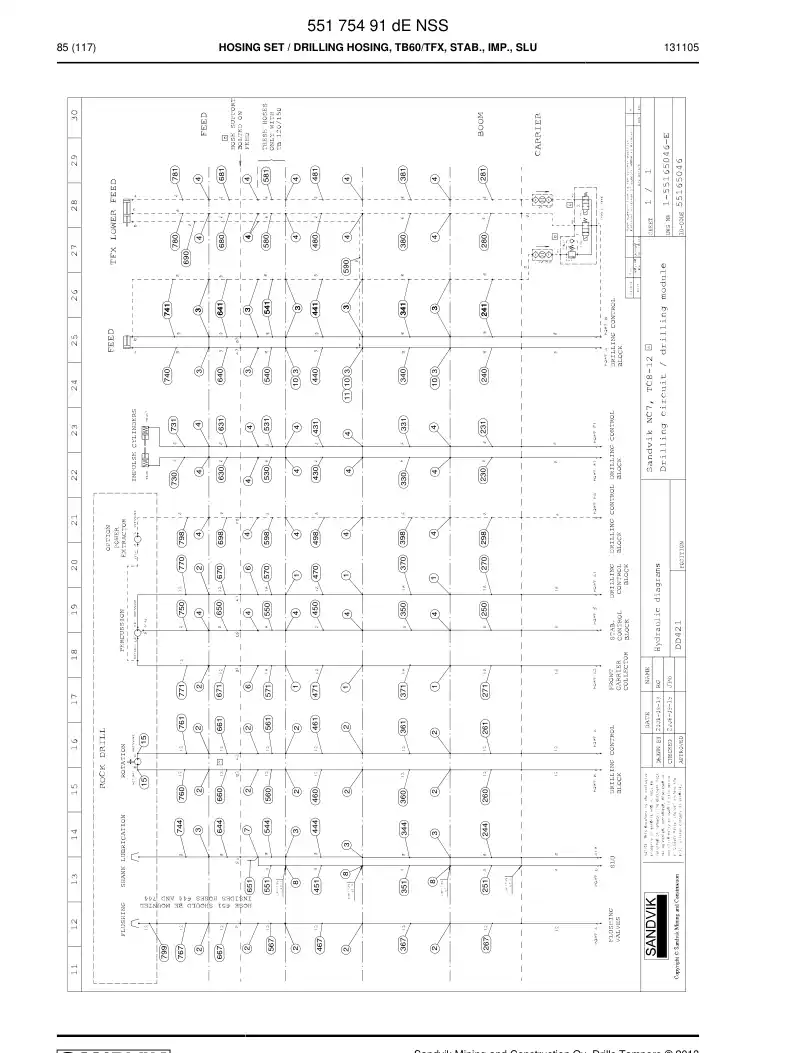 55175491d 551 754 91d Hosing Set - Sandvik Technical Drawing
