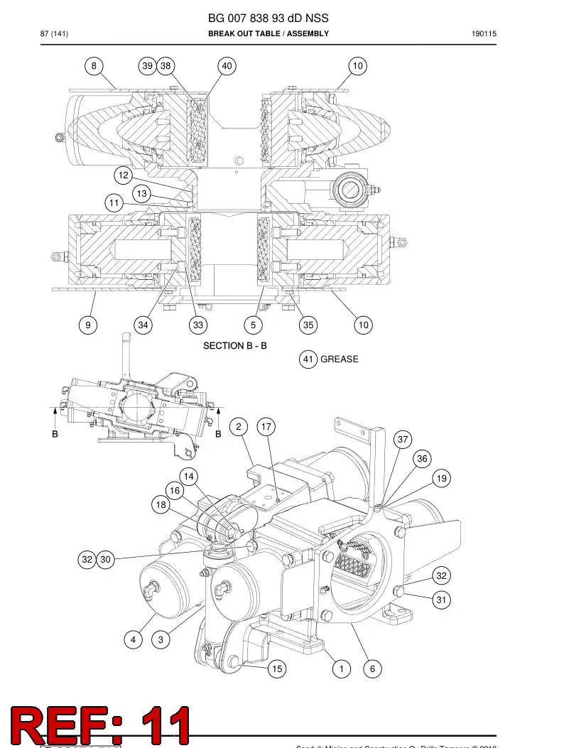 55175505 551 755 05 Back up ring - Sandvik Technical Drawing