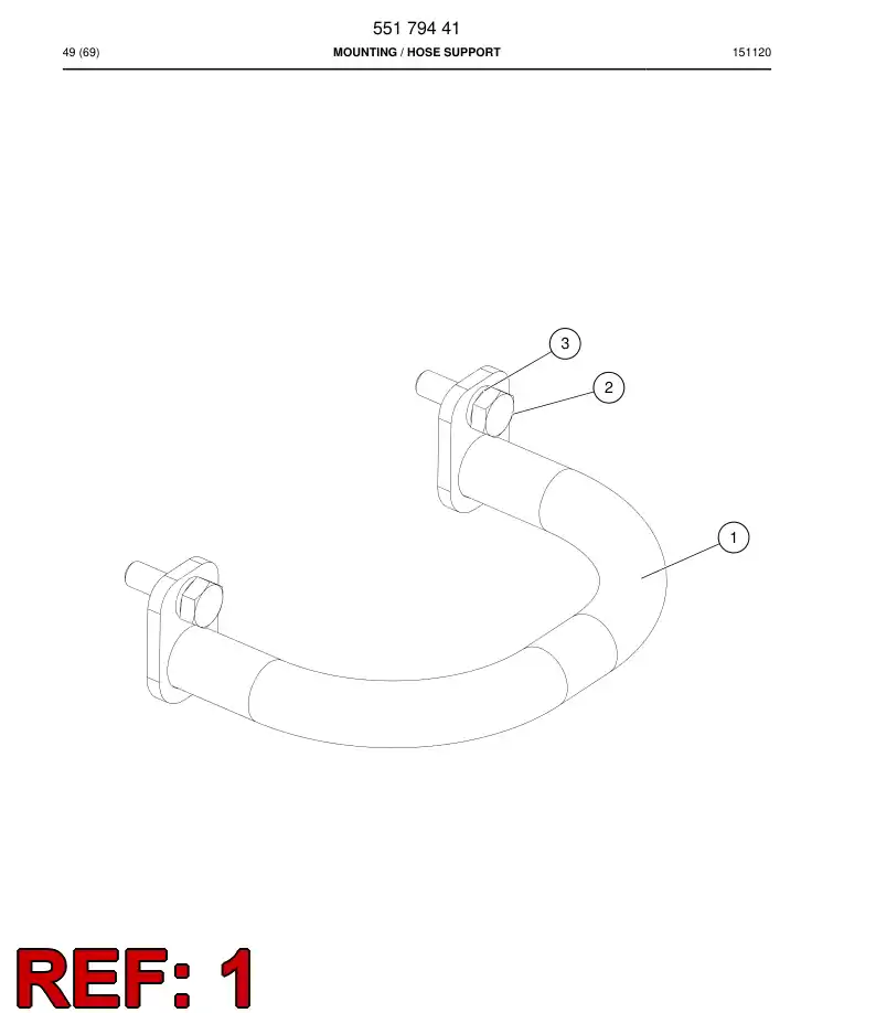 55175577 551 755 77 Guide, Hose - Sandvik Technical Drawing