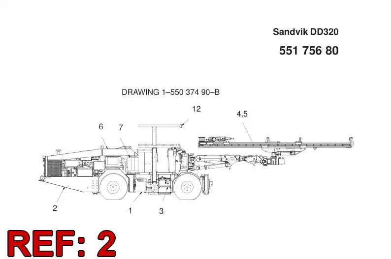 55175672 551 756 72 REAR MODULE - Sandvik Technical Drawing