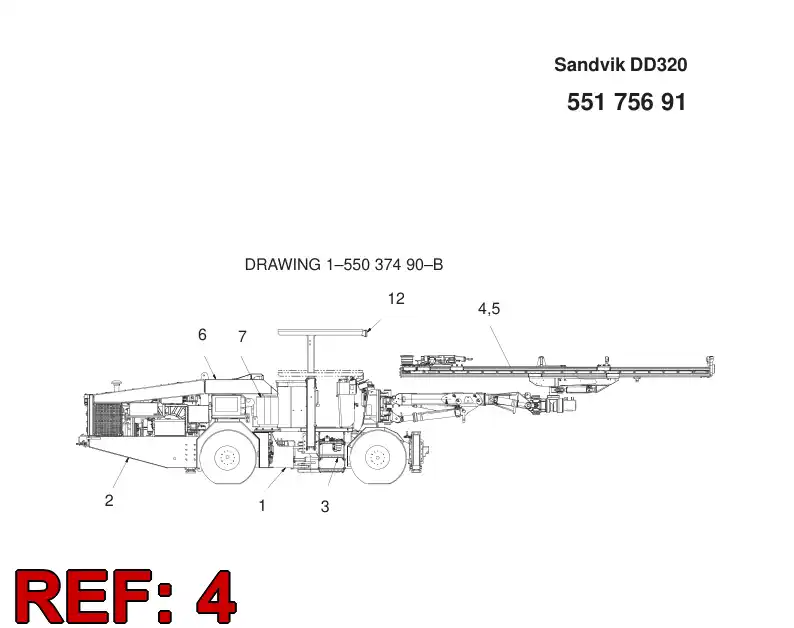 55175685 551 756 85 DRILLING MODULE - Sandvik Technical Drawing