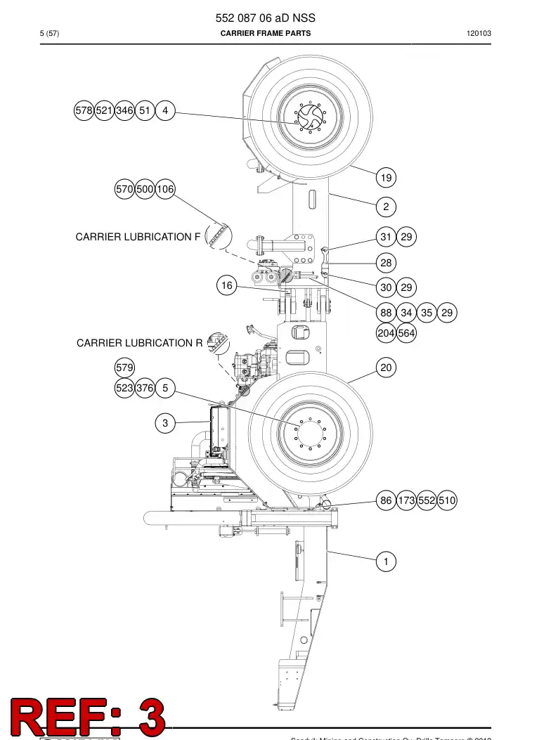 55175719a 551 757 19a ENGINE ASSEMBLY - Sandvik Technical Drawing