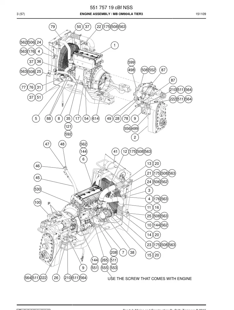 55175719c 551 757 19c Engine Assembly - Sandvik Technical Drawing
