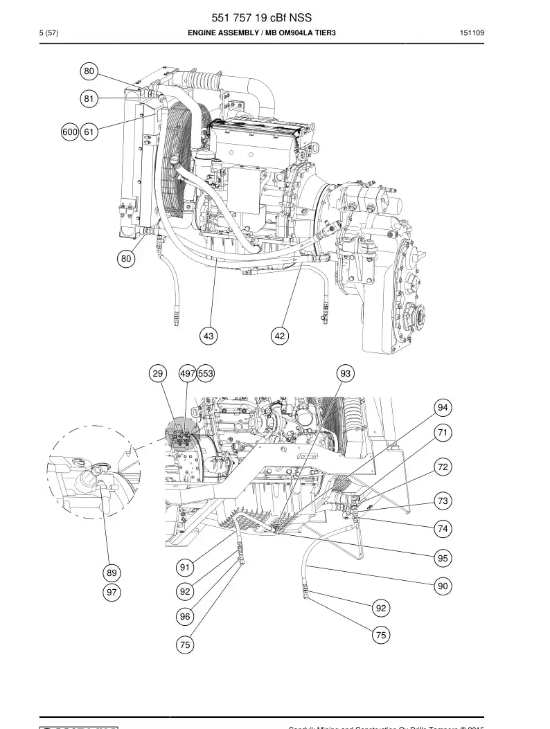 55175719d 551 757 19d Engine Assembly - Sandvik Technical Drawing