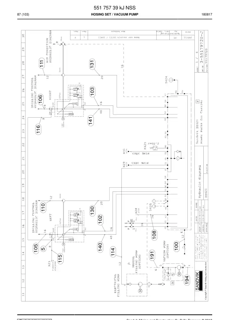 55175739k 551 757 39k Hosing Set - Sandvik Technical Drawing