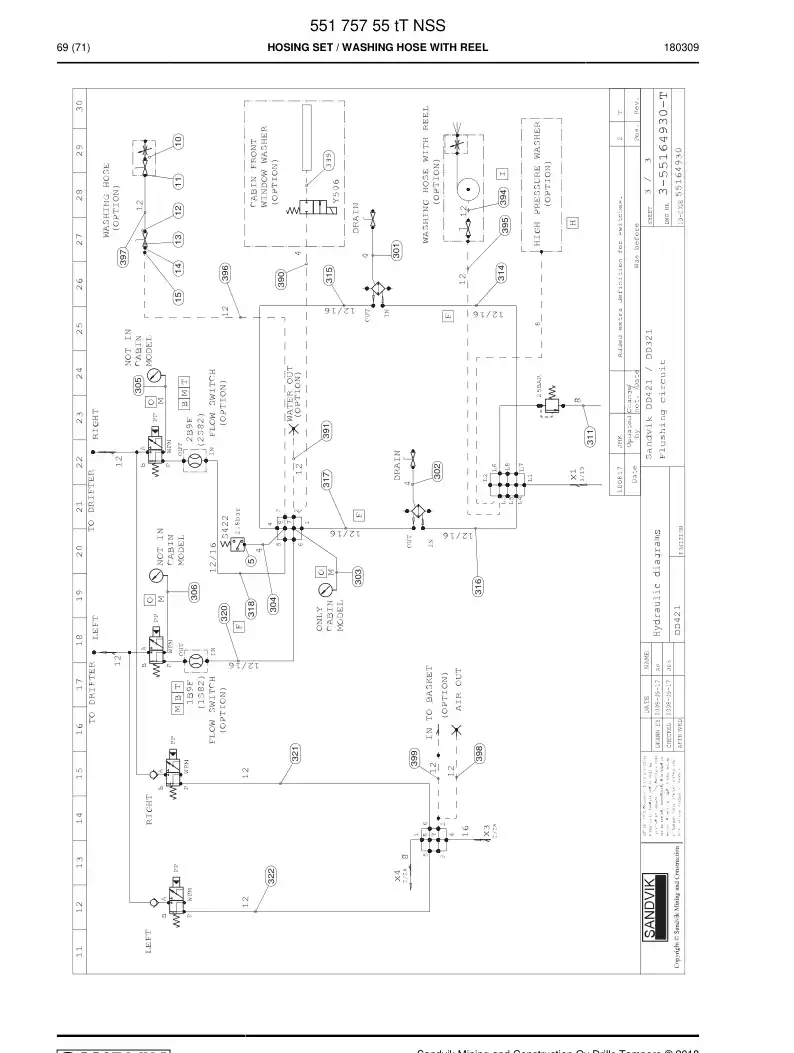 55175755t 551 757 55t Hosing Set - Sandvik Technical Drawing