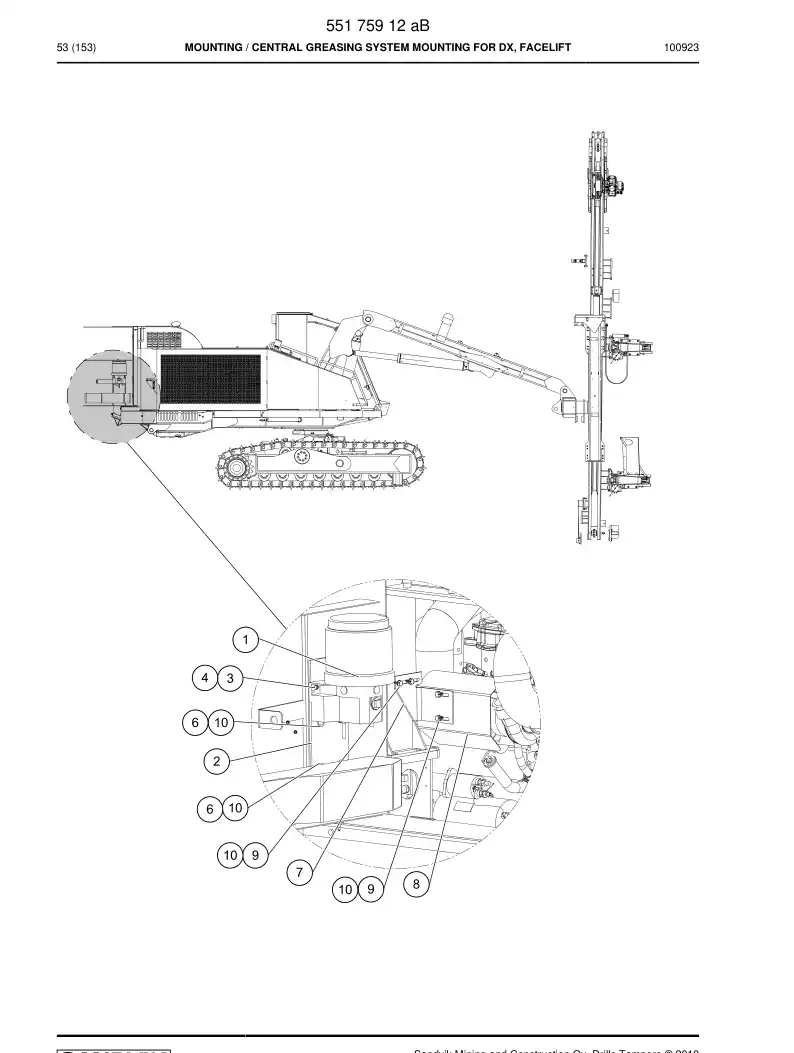 55175912a 551 759 12a MOUNTING - Sandvik Technical Drawing