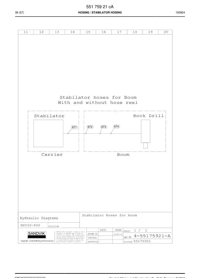 55175921c 551 759 21c Hosing Set - Sandvik Technical Drawing