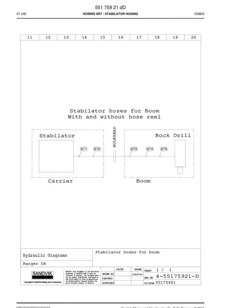 55175921d 551 759 21d Hosing Set - Sandvik Technical Drawing